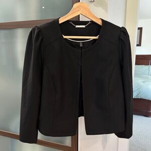 White House Black Market Cropped 3/4 Sleeve Jacket - Black Size 12